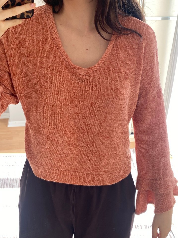 V Yaka  Örgü Kadın Kazak - Görsel 2