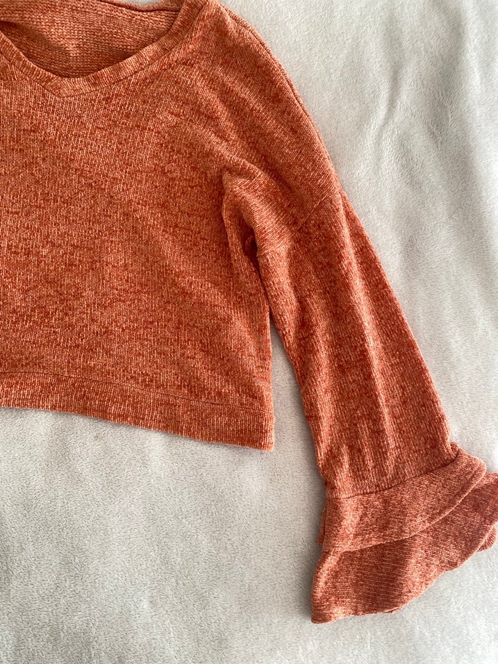 Kırmızı Bohem Örgü Kadın Kazak - Görsel 2