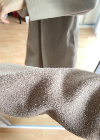 Bej Midi Kadın Düğmeli Kaban - Görsel 2