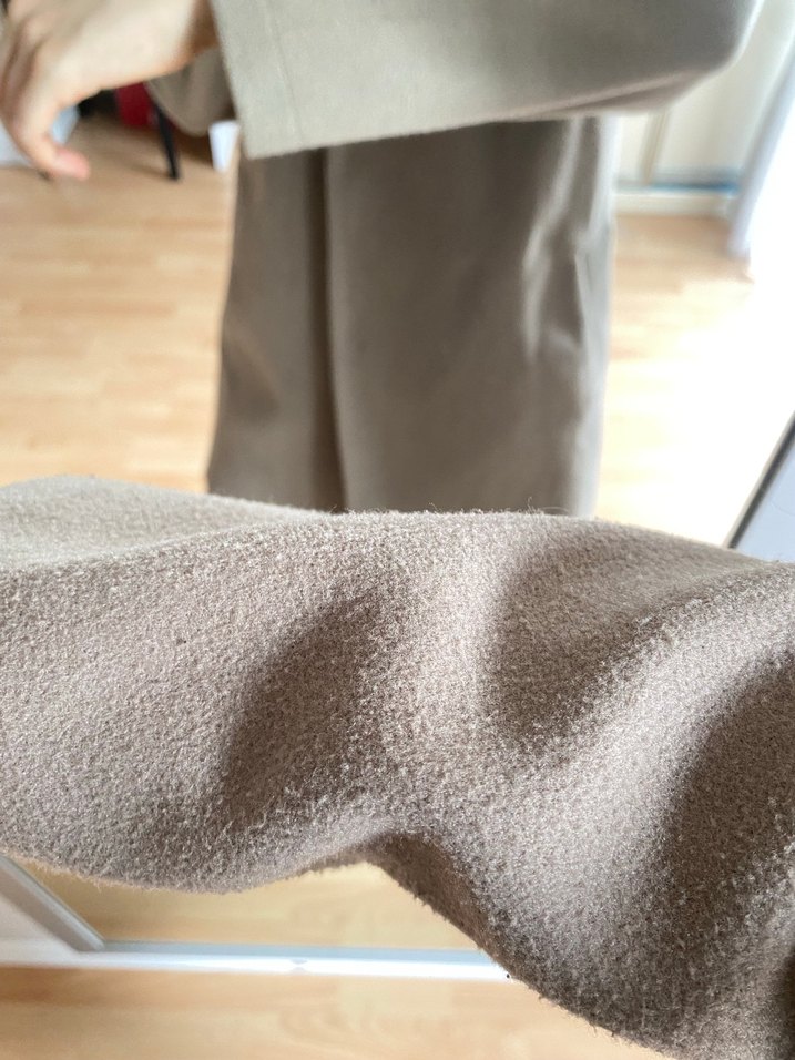 Bej Midi Kadın Düğmeli Kaban - Görsel 2