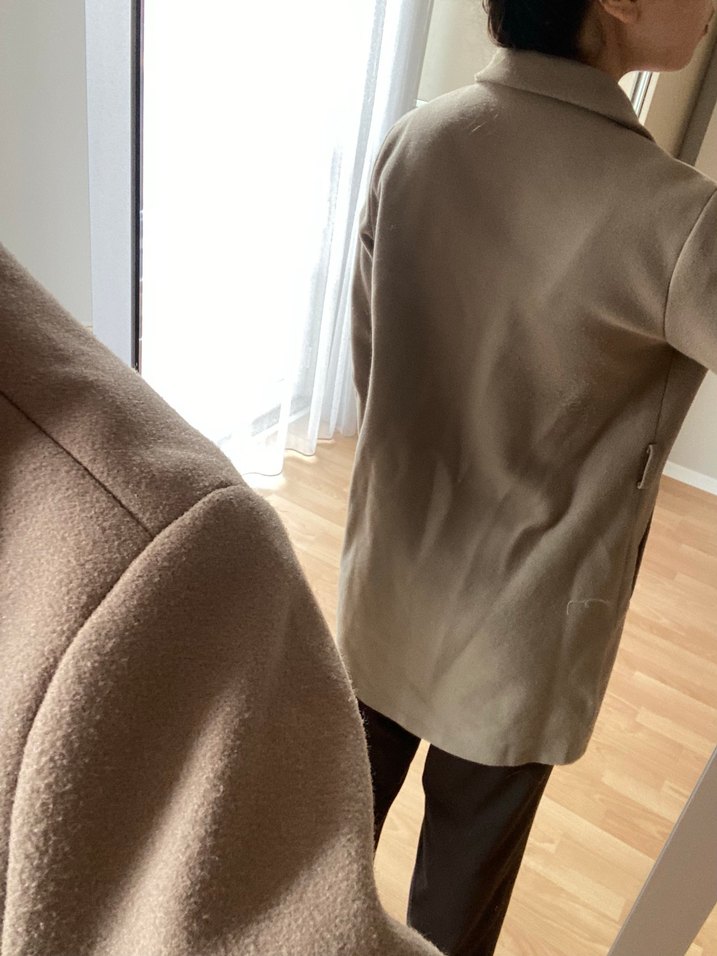 Bej Midi Kadın Düğmeli Kaban - Görsel 4