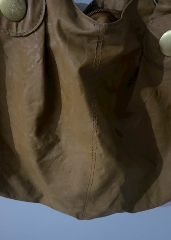 Taba Deri Tokalı Vintage Bohem Çanta - Görsel 2