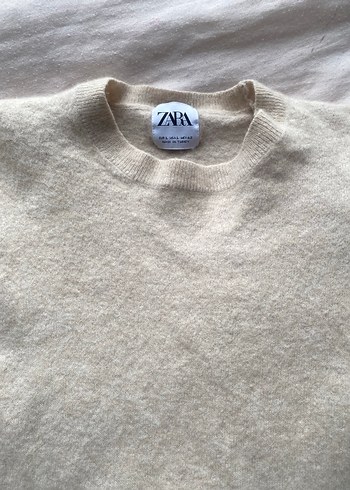 Zara kazak Bej Yün Kadın Kazak, Bisiklet Yaka, Rahat Kesim - Görsel 5