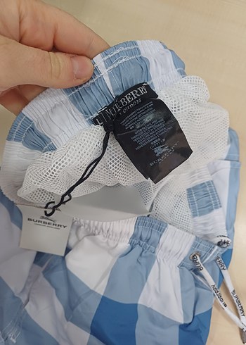 Erkek Mavi Kareli Mini Şort - Görsel 3