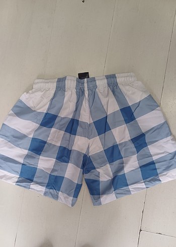 Erkek Mavi Kareli Mini Şort - Görsel 2