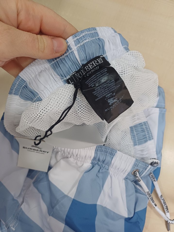 Erkek Mavi Kareli Mini Şort - Görsel 3