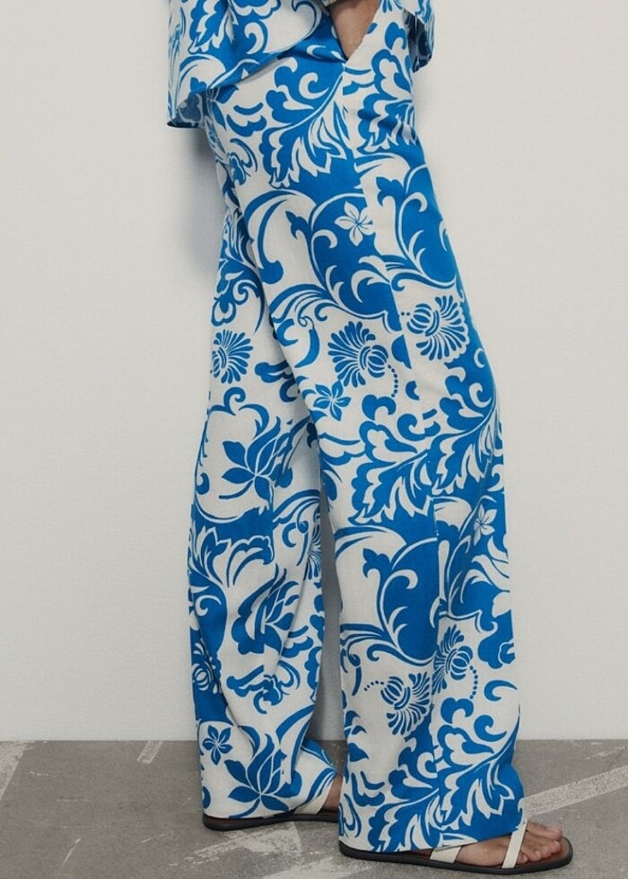 Zara keten karışımlı pantolon - Görsel 2