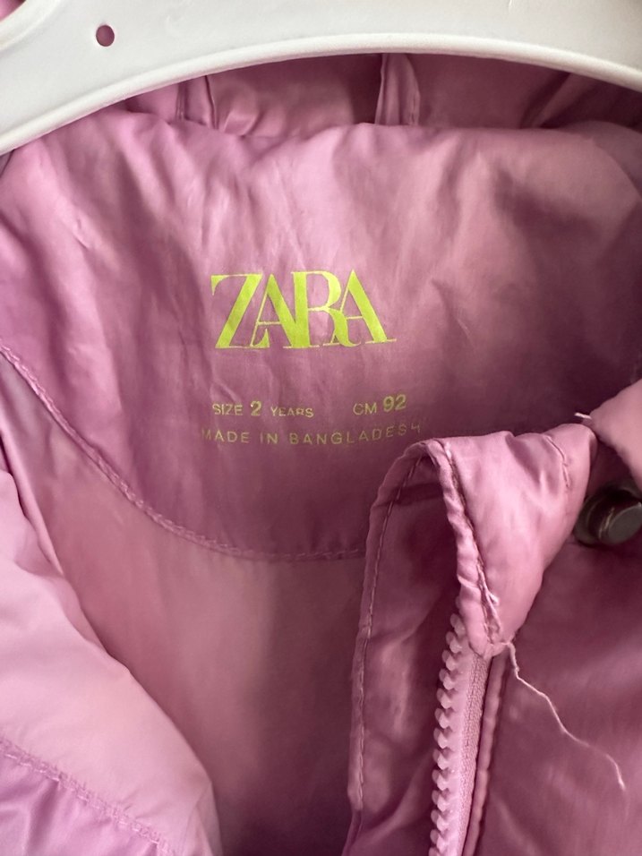 Düğmeli Pembe Kız Çocuk Mont - Görsel 2