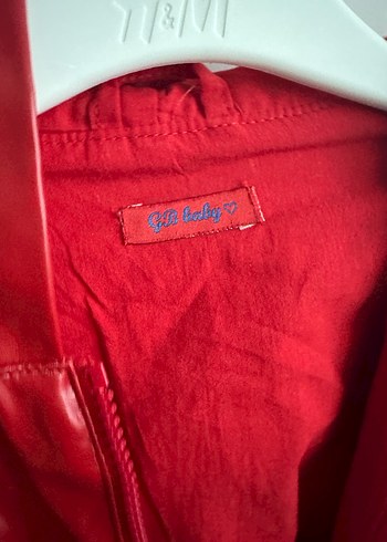Kız Çocuk Kırmızı Deri Fermuarlı Ceket - Görsel 5
