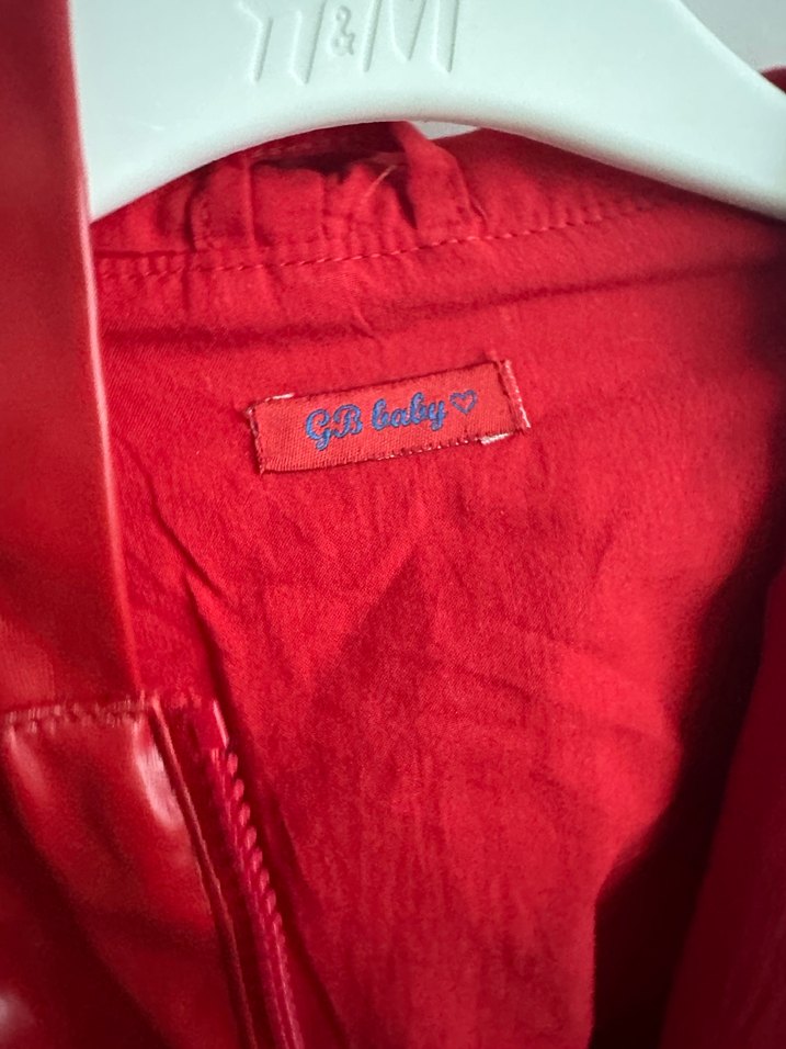Kız Çocuk Kırmızı Deri Fermuarlı Ceket - Görsel 5