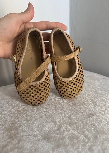 Bej Tokalı Kız Çocuk Babet Ayakkabı - Görsel 4