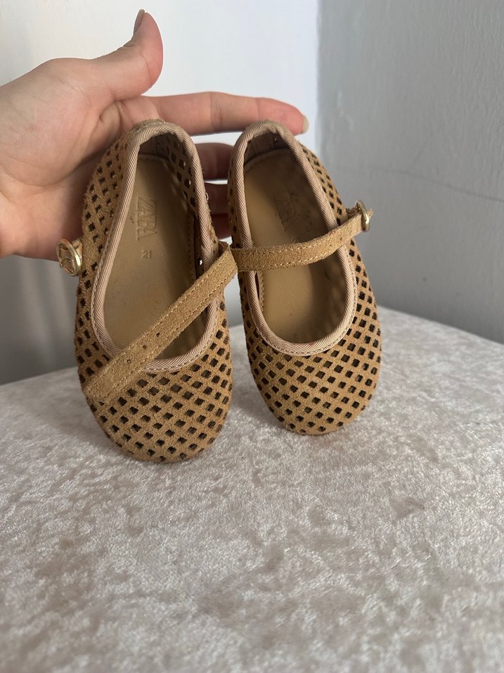 Bej Tokalı Kız Çocuk Babet Ayakkabı - Görsel 4