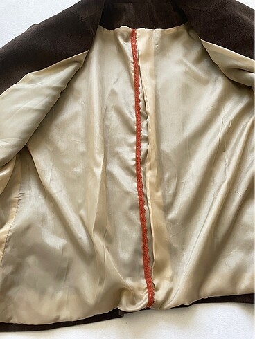 44 Beden kahverengi Renk Kadife işlemeli Kadın Ceket