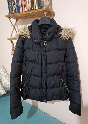 Gri Kürk Detaylı Kadın Kışlık Mont - Görsel 2