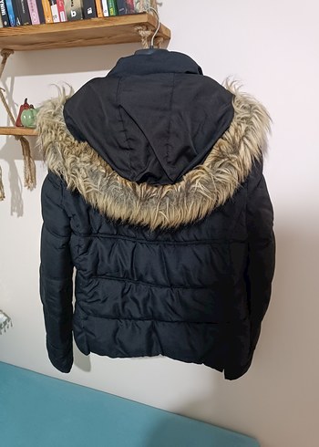 Gri Kürk Detaylı Kadın Kışlık Mont - Görsel 4