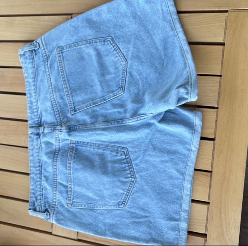 Kadın Mavi Mini Denim Şort - Görsel 2
