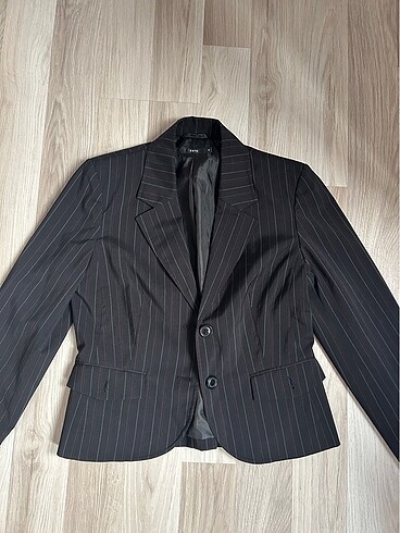 Siyah Kadın çizgili blazer