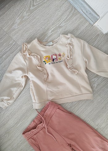 LC Waikiki Pembe Renkli Bebek Kız Takımı Renkli Nakışlı