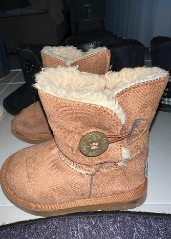 Ugg Kızlar için kahverengi süet kürklü bot