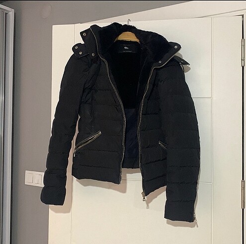 m Beden siyah Renk zara kuş tüyü mont