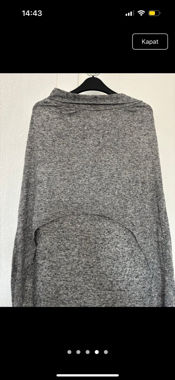 Gri Uzun Hamile Keten Etek - Görsel 4