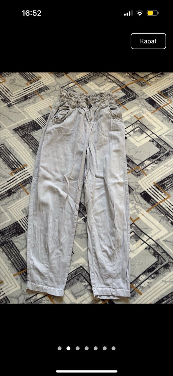 Bej Kadın Loose Fit Midi Pantolon - Görsel 5