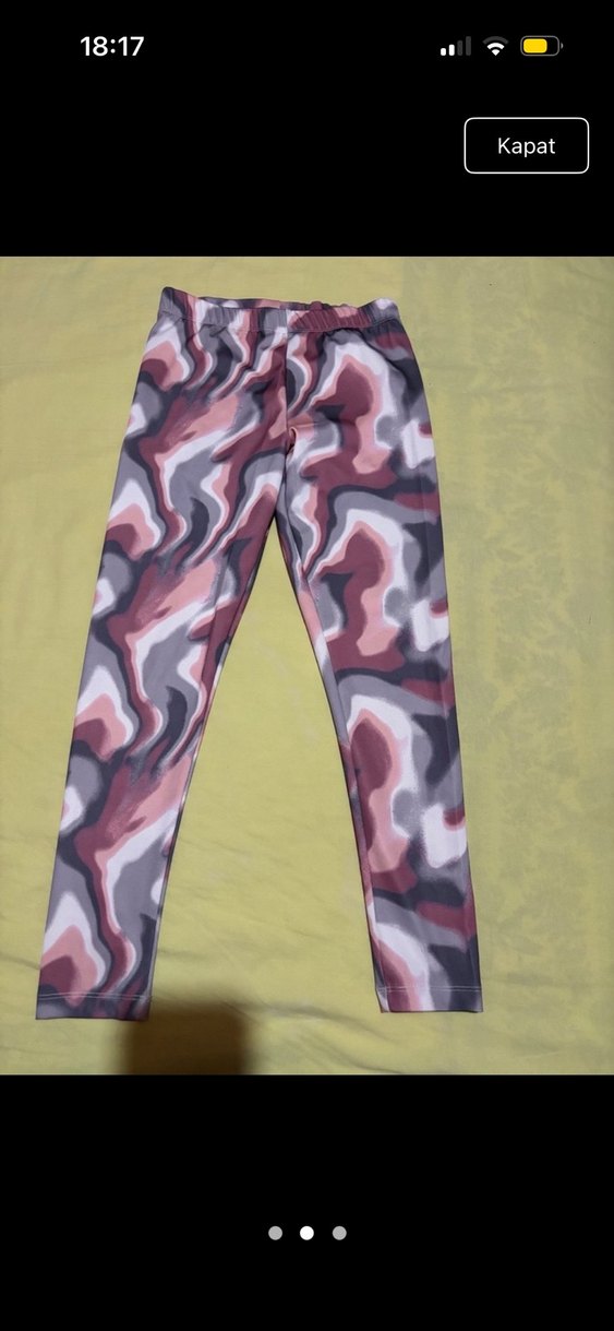 Gri Çok Renkli Tie-Dye Kadın Tayt - Görsel 2