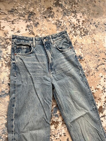 s Beden mavi Renk yüksek bel wide leg jean