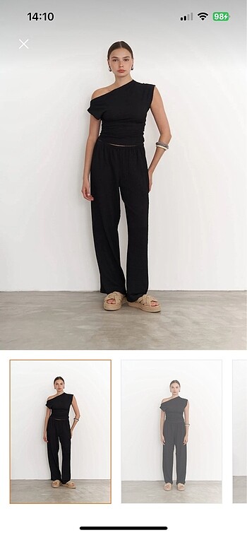 Mai collection asimetrik bluz pantolon takım