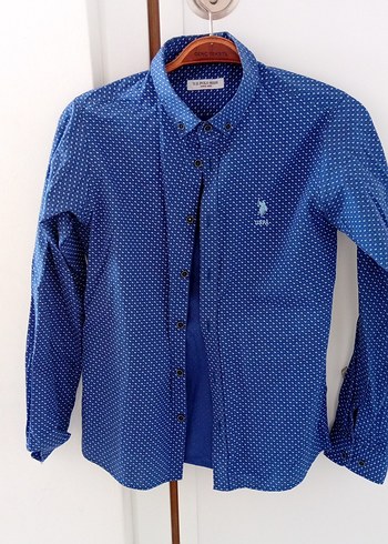 U.S. Polo Assn. Erkek çocuk Mavi Uzun Kollu Gömlek
