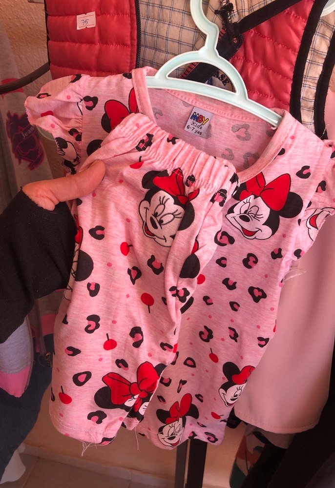 Kız Çocuk Pembe Minnie Mouse Baskılı Kolsuz Tişört - Görsel 2