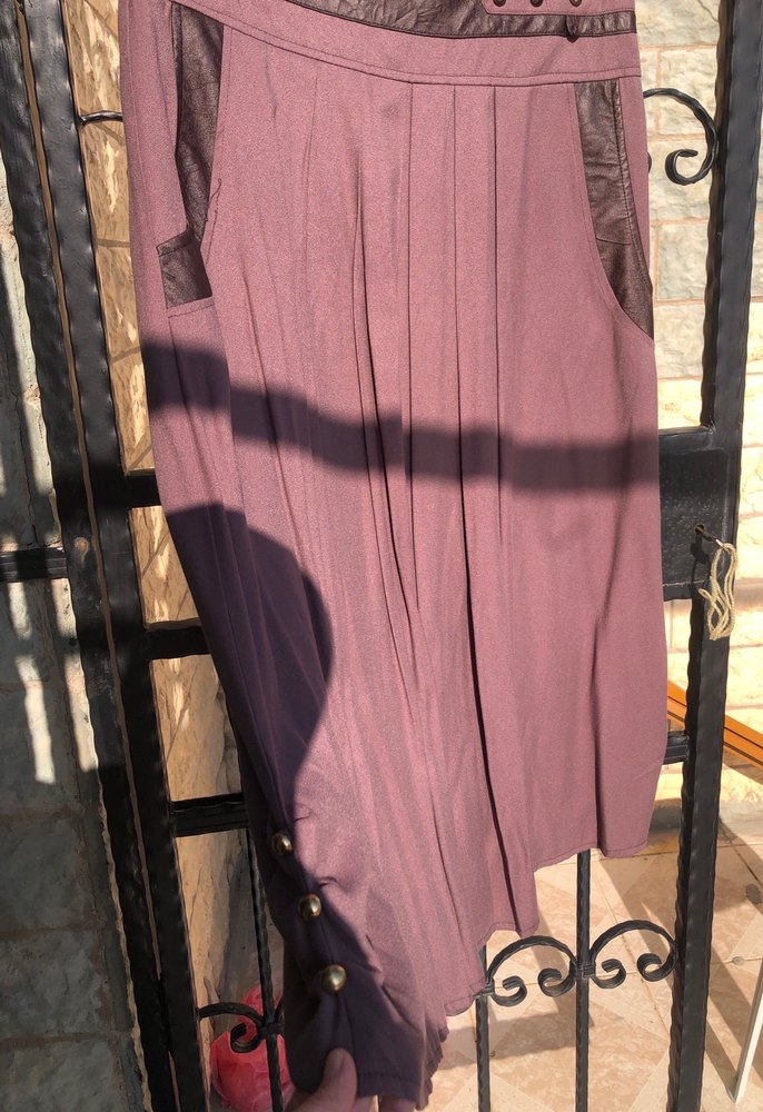 Kahverengi Piliseli Midi Etek - Görsel 2