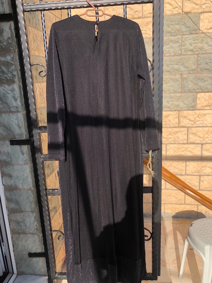 Uzun Kollu Siyah Gotik Kadın Elbise - Görsel 2