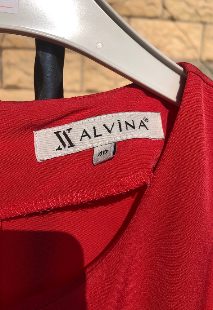 Kırmızı Uzun Kollu Kadın Tunik - Görsel 3