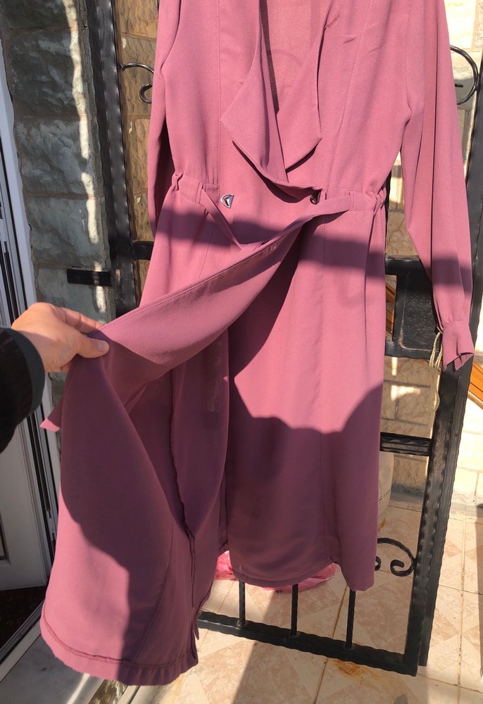 Bordo Uzun Kadın Kaban ince - Görsel 4