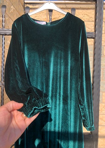 Uzun Turkuaz Bohem Kadın Elbise - Görsel 4