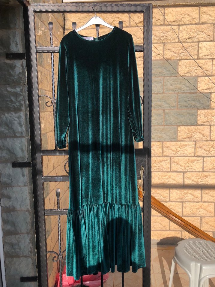 Uzun Turkuaz Bohem Kadın Elbise - Görsel 2