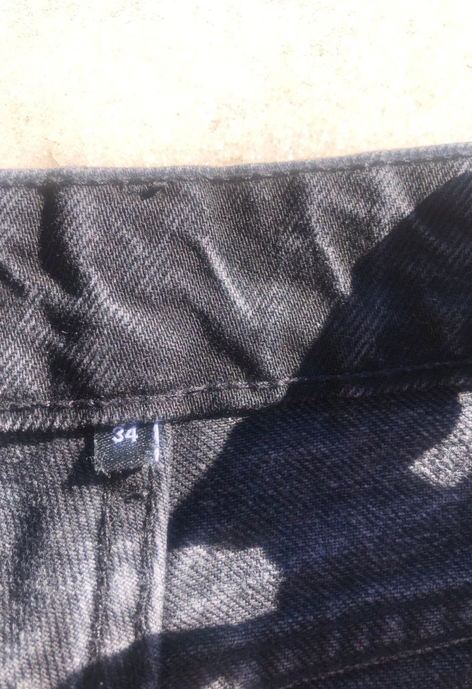 Siyah Bel Detaylı Kadın Bol Kesim Midi Kot Pantolon - Görsel 2