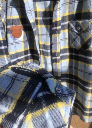 Erkek Çocuk Gri Kareli Uzun Kollu Gömlek - Görsel 3