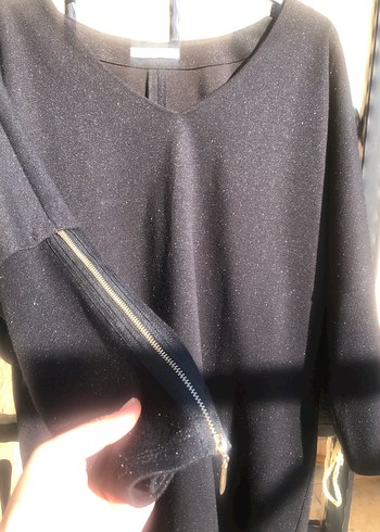 Siyah Kadın Uzun Kollu Triko Elbise - Görsel 2