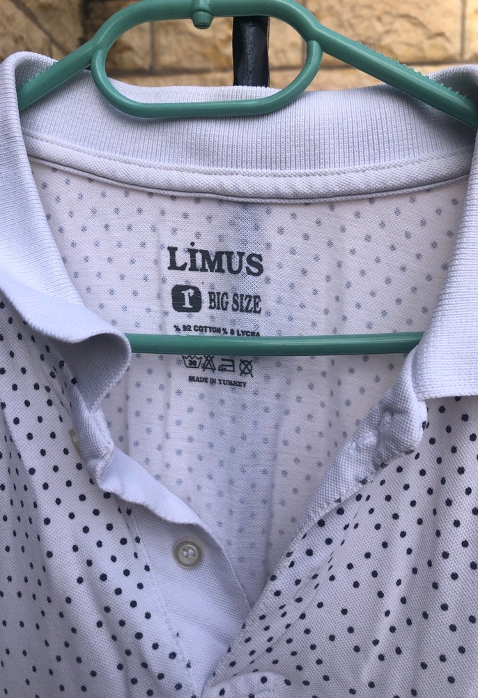 Beyaz Desenli Düğmeli Erkek Polo Tişört - Görsel 2