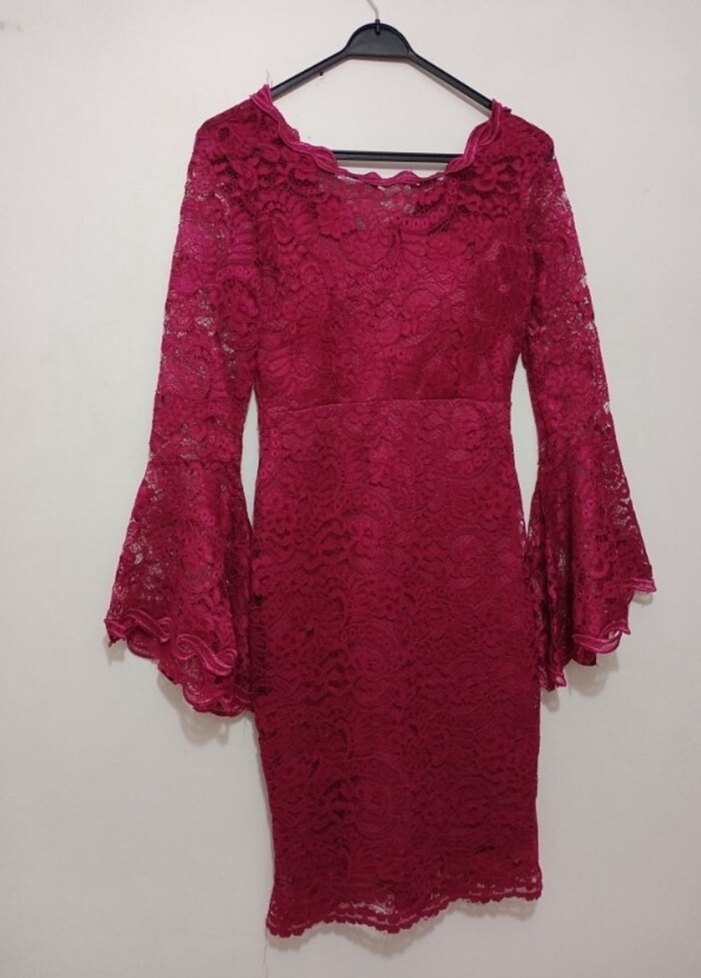 Pembe Dantelli Balık Abiye Elbise - Görsel 2