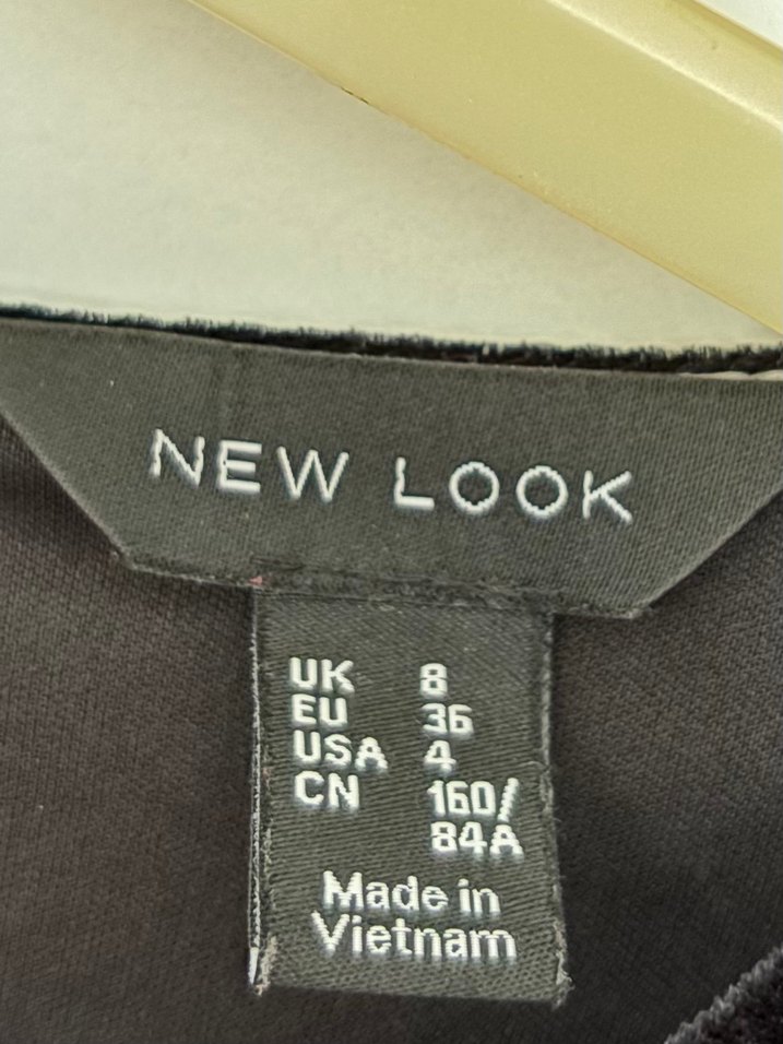 Gül Nakışlı Siyah Mendil Kol V Yaka Süet Elbise - Görsel 4