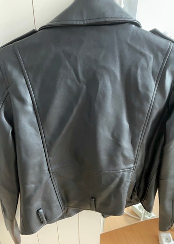 Zara Siyah Deri Biker Mont - Görsel 5