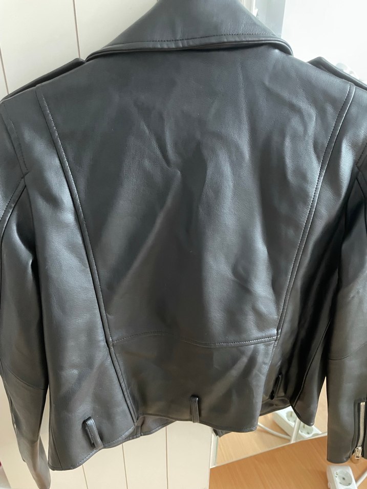 Zara Siyah Deri Biker Mont - Görsel 5
