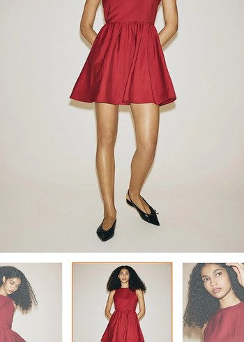 Kadın Kırmızı  Mini Elbise - Görsel 6