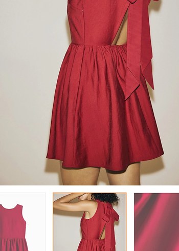 Kadın Kırmızı  Mini Elbise - Görsel 3