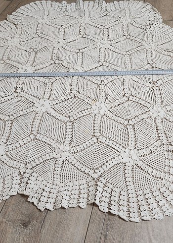 Vintage El Örgüsü altıgen Dantel Masa Örtüsü - Görsel 5