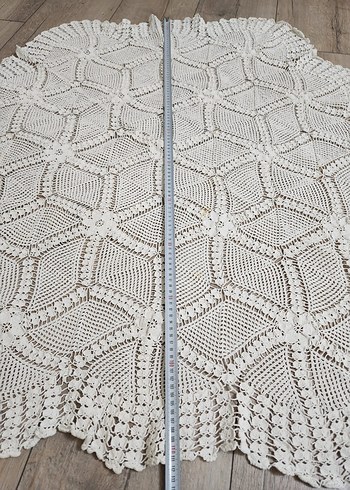 Vintage El Örgüsü altıgen Dantel Masa Örtüsü - Görsel 7