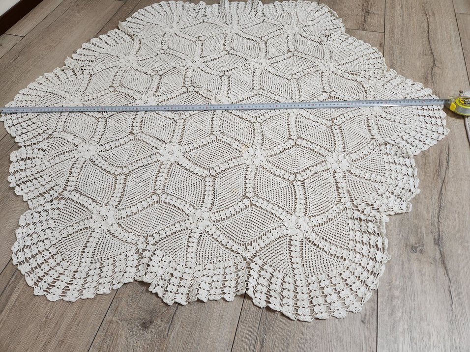 Vintage El Örgüsü altıgen Dantel Masa Örtüsü - Görsel 5